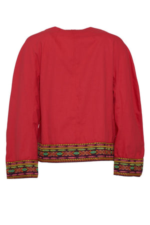 Francesca Bassi women's peacoat with tapestry-effect embroidery