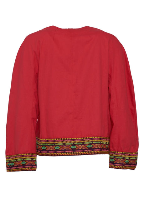 Francesca Bassi women's peacoat with tapestry-effect embroidery