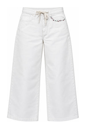 Front Street Pantaloni Donna Cinque Tasche Baggy Embroidere