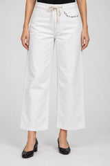 Front Street Pantaloni Donna Cinque Tasche Baggy Embroidere