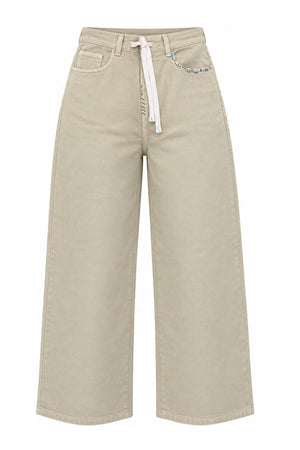 Front Street Pantaloni Donna Cinque Tasche Baggy Embroidere