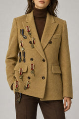 Front Street Cappotto Donna doppiopetto con spille rimovibili
