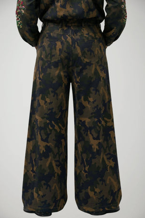 Front Street Pantaloni Donna con Applicazioni Floreali Handcraft