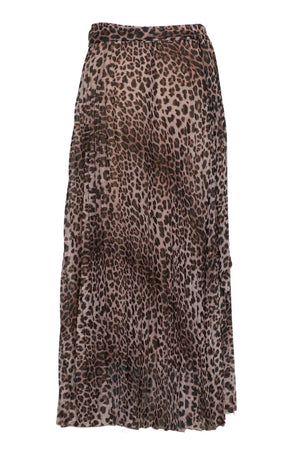 Dixie Long Pleated Animal Print Skirt