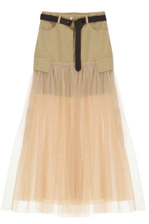 Dixie Long Skirt with Tulle Insert