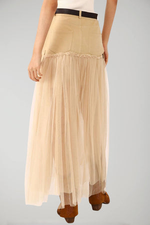 Dixie Long Skirt with Tulle Insert