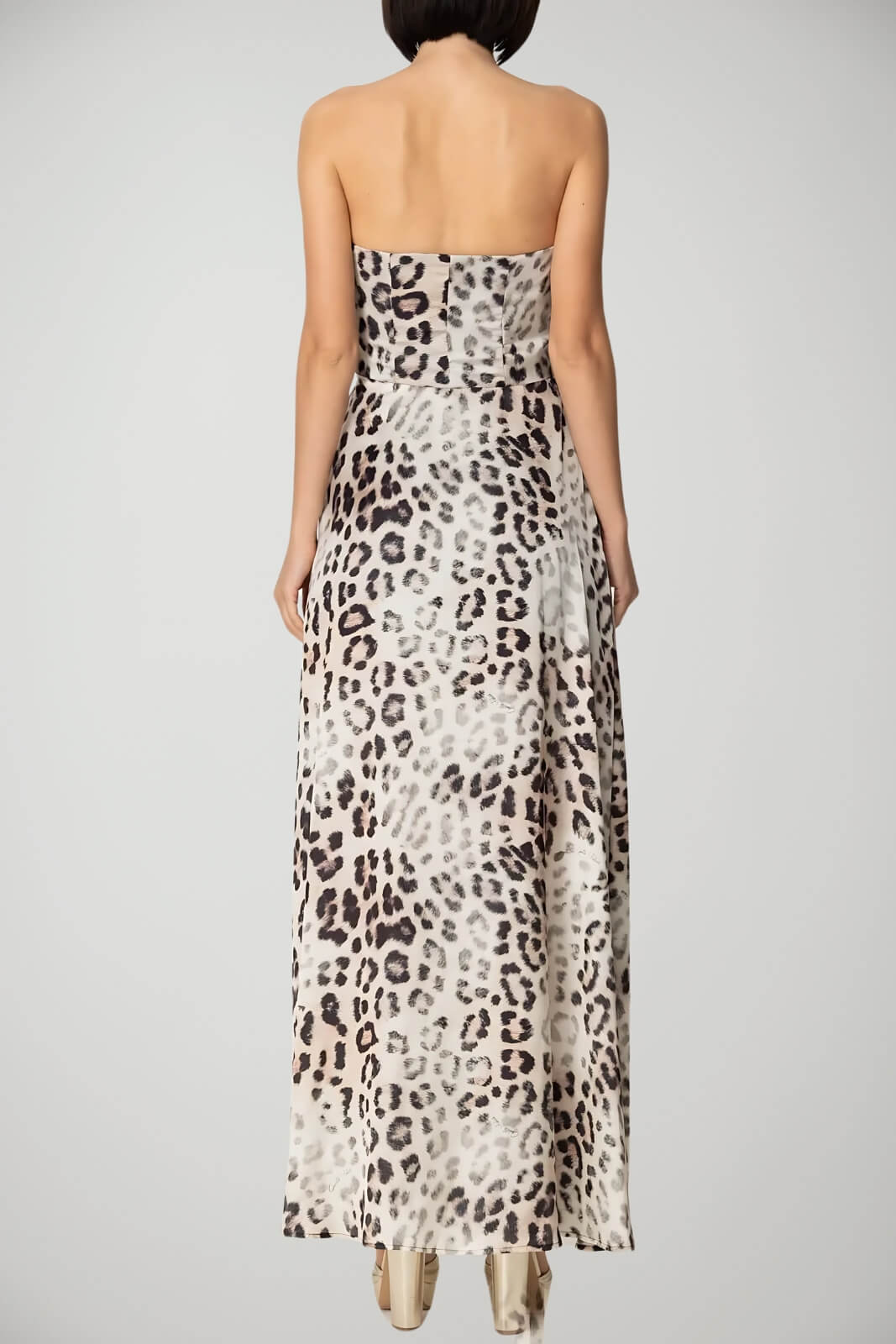 Gaelle Women's Long Animal Print Satin Dress