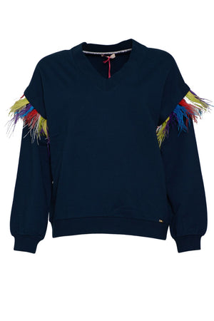 Liu Jo Oversized Girl's Sweatshirt with Feathers