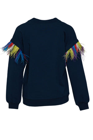 Liu Jo Oversized Girl's Sweatshirt with Feathers