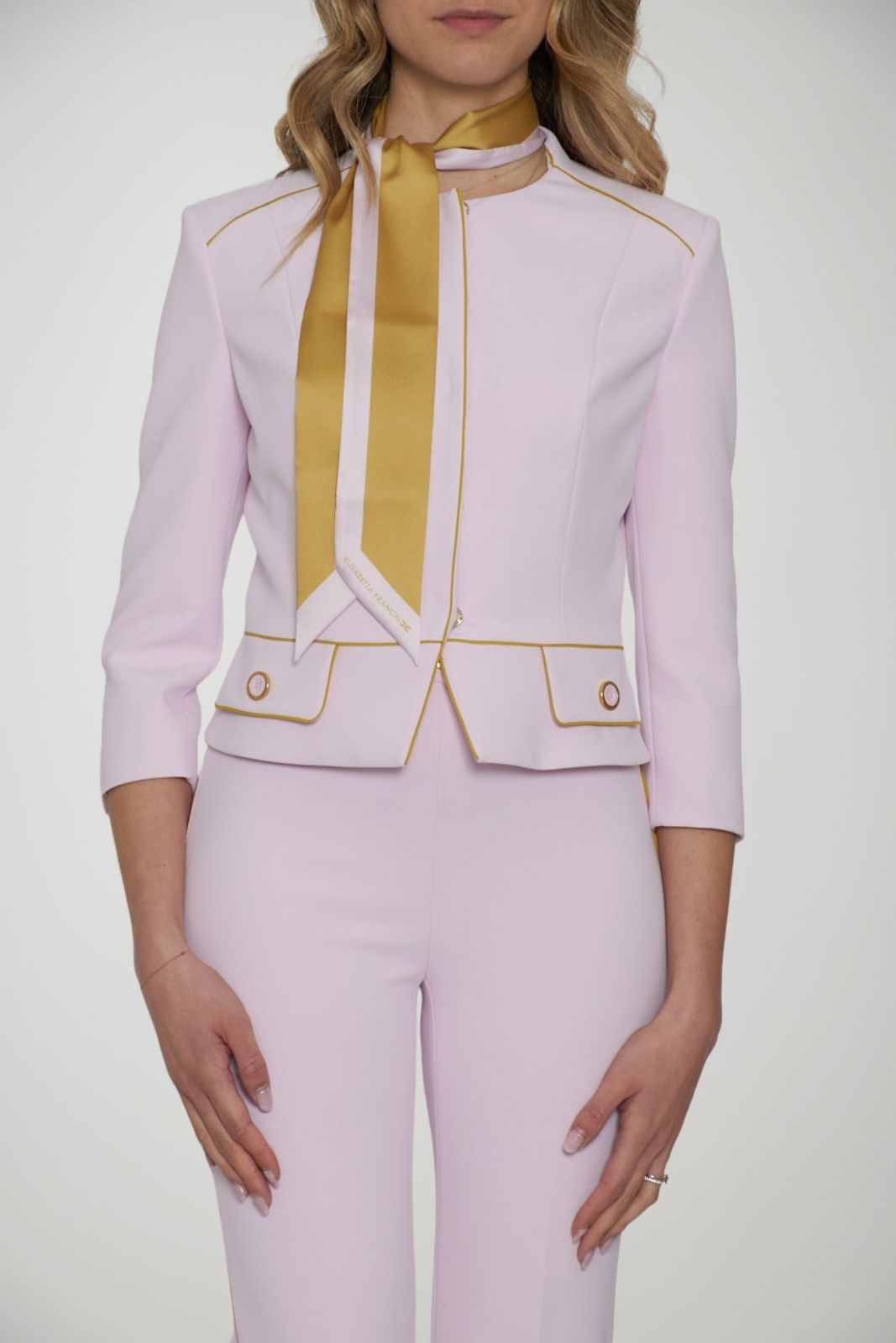 Elisabetta Franchi women's crepe jacket with two-tone scarf