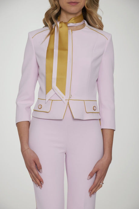 Elisabetta Franchi women's crepe jacket with two-tone scarf