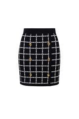 Elisabetta Franchi gonna donna  in maglia jaquard con bottoni
