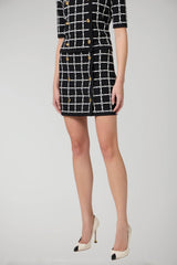 Elisabetta Franchi gonna donna  in maglia jaquard con bottoni