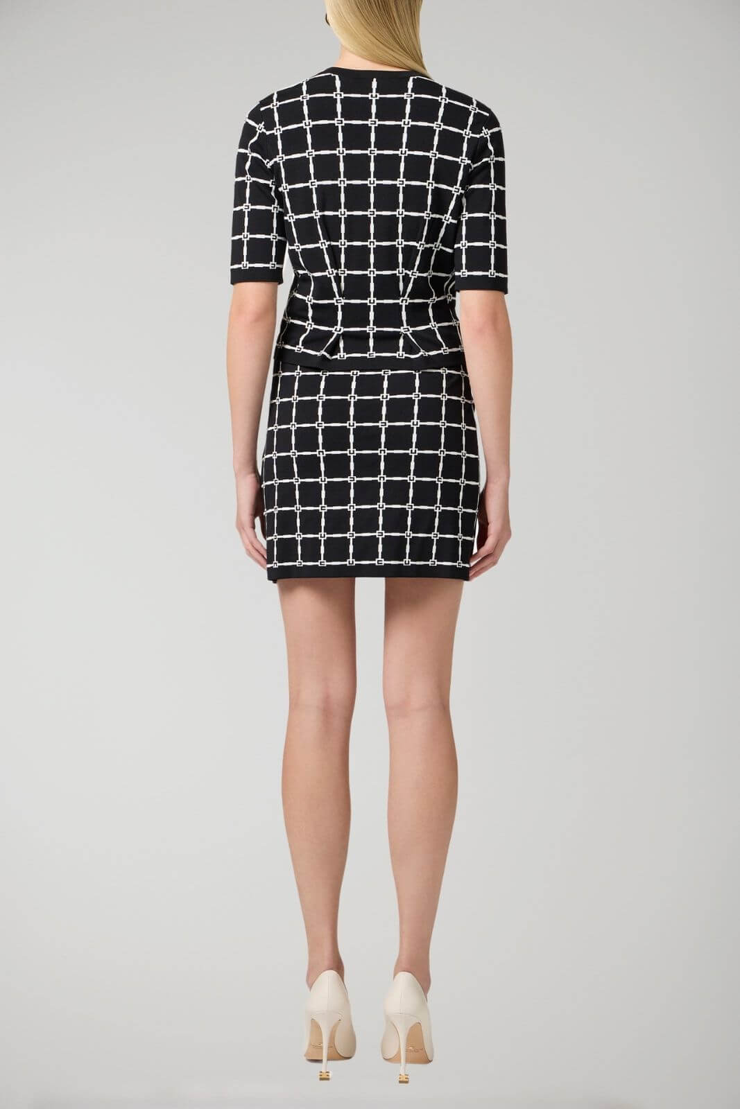 Elisabetta Franchi gonna donna  in maglia jaquard con bottoni