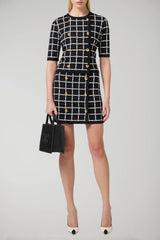 Elisabetta Franchi gonna donna  in maglia jaquard con bottoni