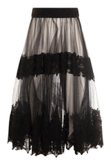 Elisabetta Franchi gonna donna in tulle con decorazioni in pizzo