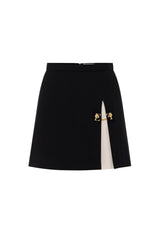 Elisabetta Franchi women's mini skirt in two-tone crepe