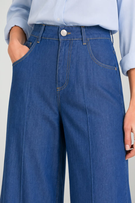 Gaëlle Pantaloni Donna Cinque Tasche in Finto Denim