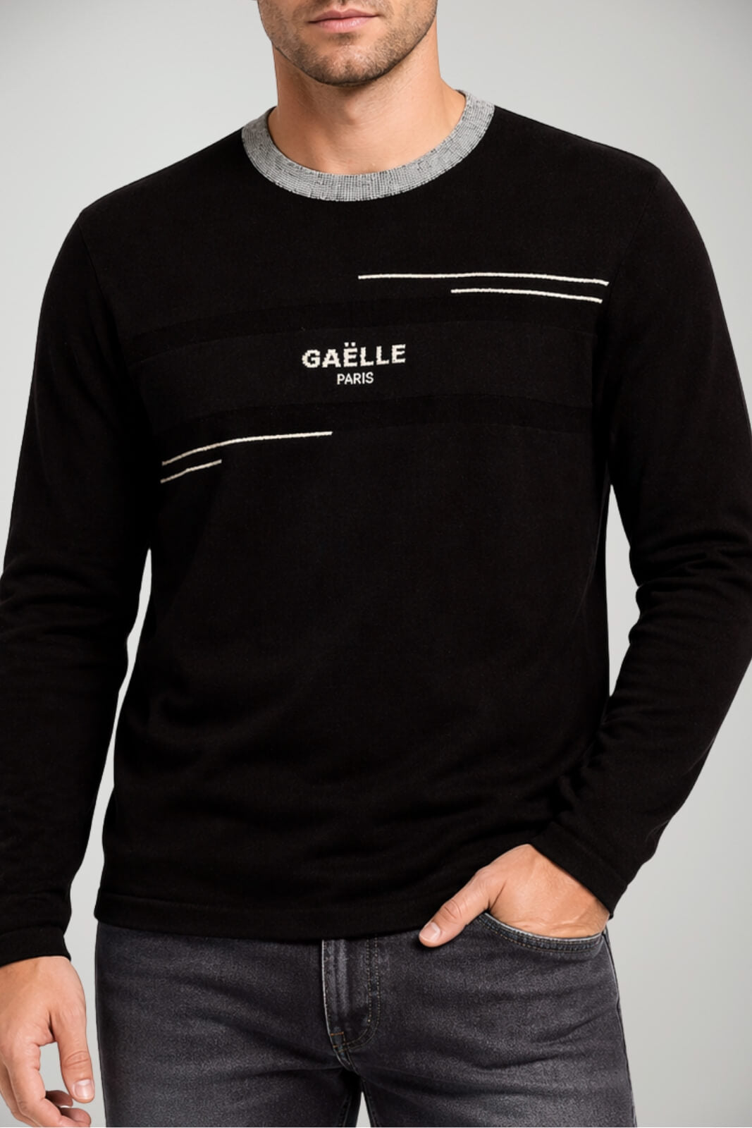 Maglia da uomo Gaelle a girocollo maniche lunghe con logo