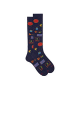 Gallo Calza Uomo Fantasia Gallo Gift / Navy