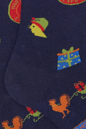 Gallo Calza Uomo Fantasia Gallo Gift / Navy