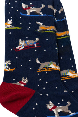 Gallo Calza Uomo Fantasia Husky sulla Neve / Royal