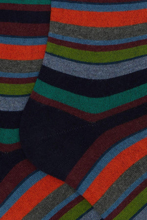 Gallo Calza Uomo rigata / Navy- Multicolore