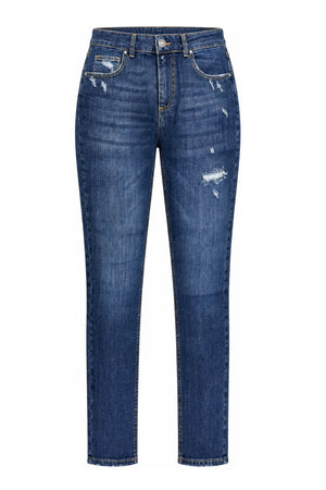 God Save Denim Jeans Donna Slim Fit con usure