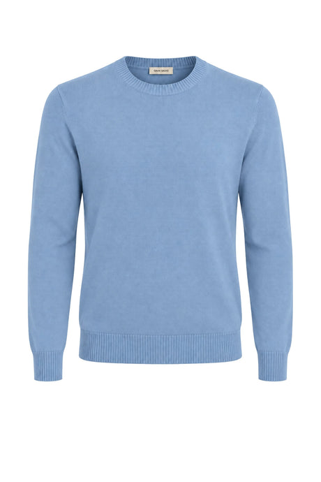 Gran Sasso pull homme col en côtes anglaises en laine mélangée
