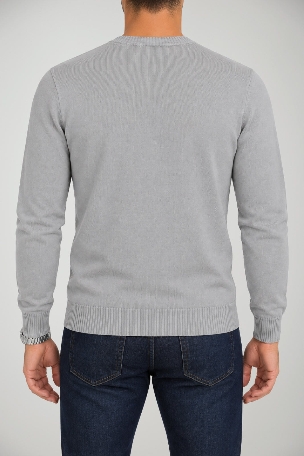 Gran Sasso Maglia Uomo Collo a Coste Inglesi in Misto Lana