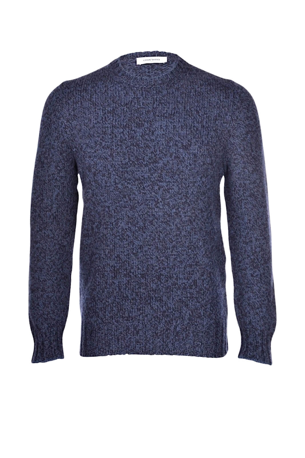 Gran Sasso Maglia Uomo Melange con Orli a Coste in Lana