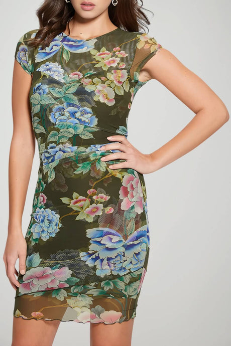 Guess Abito Donna corto tulle stampa floreale