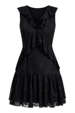 Guess Abito Donna smanicato in pizzo con rouches