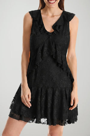Guess Abito Donna smanicato in pizzo con rouches