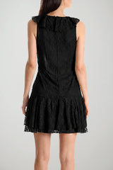 Guess Abito Donna smanicato in pizzo con rouches