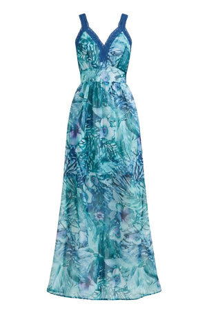 Guess Abito Donna stampa floreale con inserti in pizzo