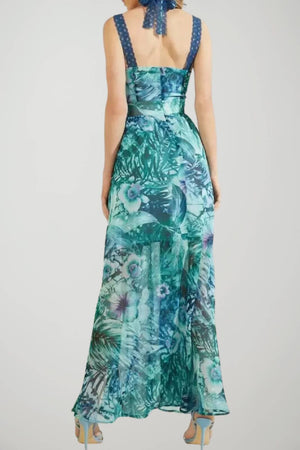Guess Abito Donna stampa floreale con inserti in pizzo