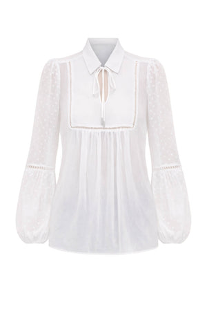Guess Blusa Donna in chiffon con nappine