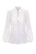 Guess Blusa Donna in chiffon con nappine