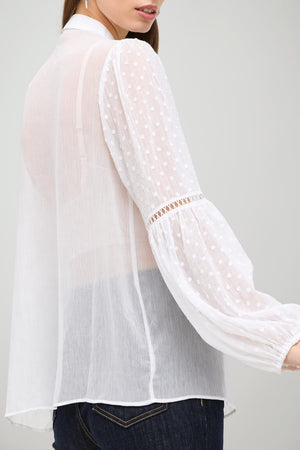 Guess Blusa Donna in chiffon con nappine