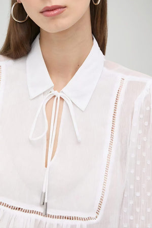 Guess Blusa Donna in chiffon con nappine