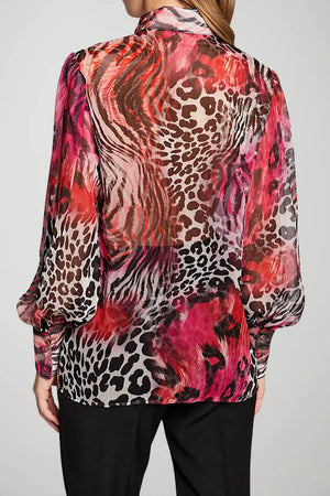 Guess Camicia Donna animalier in chiffon