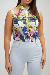 Guess Camicia Donna smanicata stampa floreale