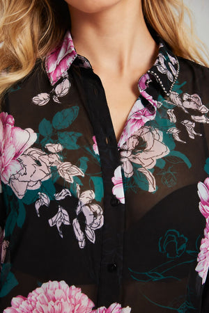 Guess Camicia Donna con strass al collo