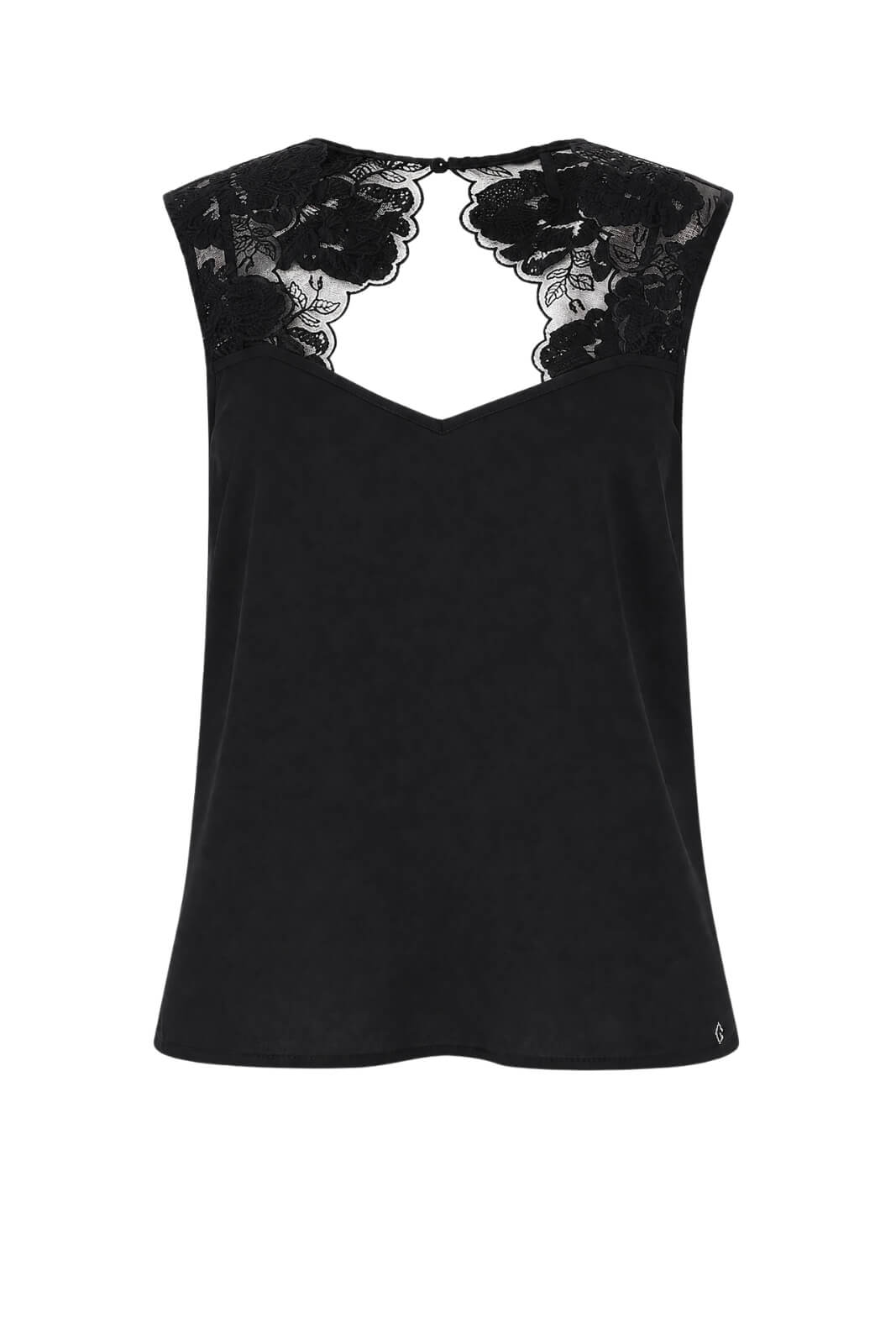 Guess Canotta Donna in raso e pizzo