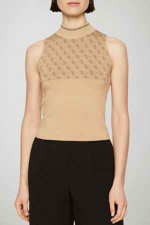 Guess Canotta Donna in viscosa con monogram