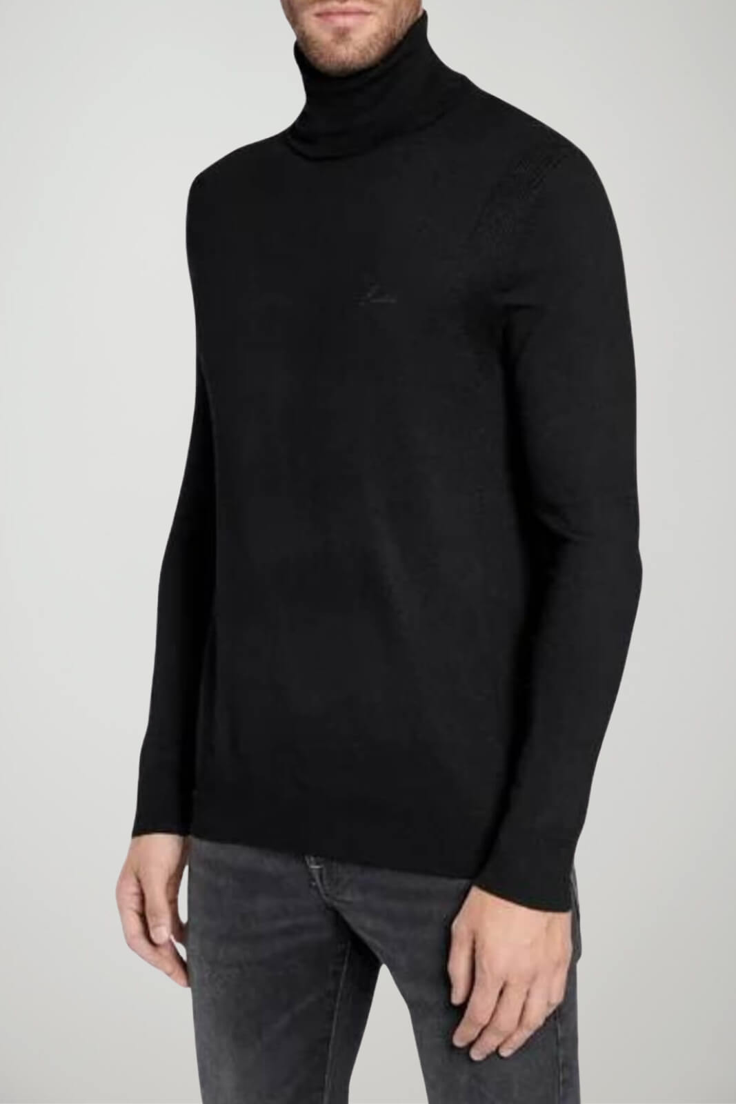 Guess Jersey de cuello alto para hombre con bordado de letras a juego