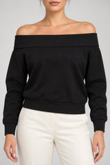 Guess Felpa Donna Tessuto Tecnico Scollo Bardot