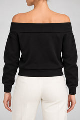 Guess Felpa Donna Tessuto Tecnico Scollo Bardot