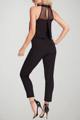 Guess Jumpsuit Donna con scollo americano ed inserto in mesh